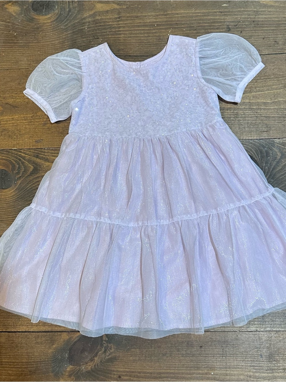 Cat & Jack Lavender Shimmer Tulle Tiered Dress